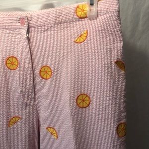 Lilly Pulitzer Pink Seersucker Orange Pants